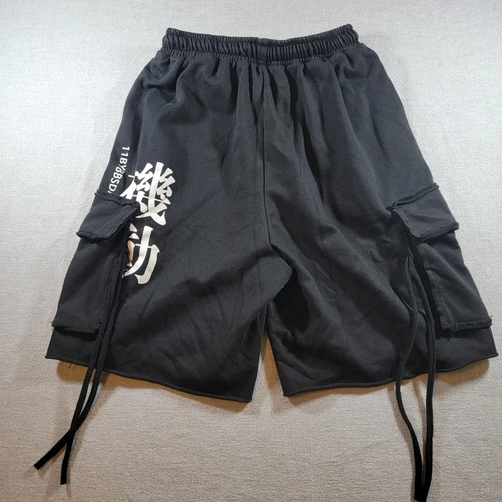 11BYBBS DARK Cargo Shorts Mens Medium Black Excellent Techwear Streetwear Goth